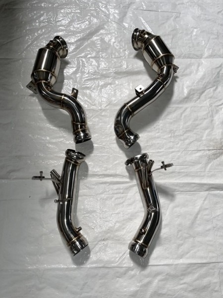 Downpipe Mercedes Benz E63 AMG W213 S213 M177 E63S Edelstahl 76mm with fake Kat